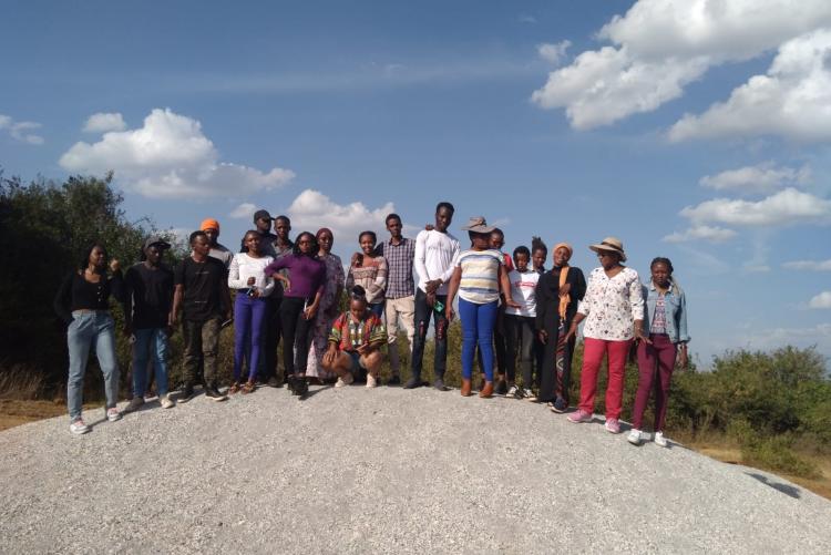 Students at the Ivory Burning site  