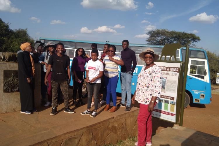 Students at the Ivory Burning site  1