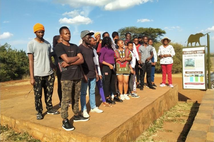 Students at the Ivory Burning site  15