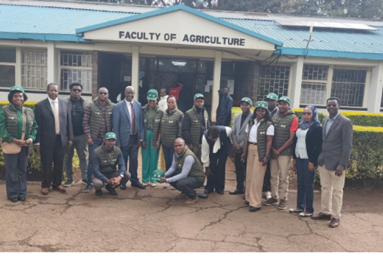 Dean Faculty of Agriculture, Prof. Moses Nyangito, Chairman LARMAT, Prof. Richard Onwonga, LARMAT facilitators and Mozambique Officers