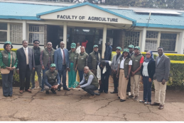 Dean Faculty of Agriculture, Prof. Moses Nyangito, Chairman LARMAT, Prof. Richard Onwonga, LARMAT facilitators and Mozambique Officers