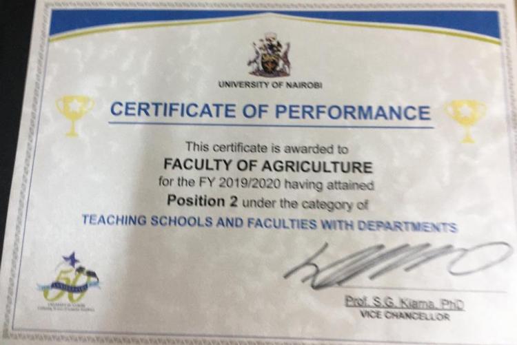 Certificate of Perfomance