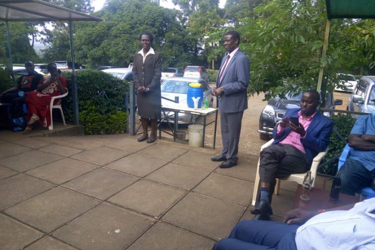 Principal CAVS and Professor Nyangito adressing faculty members at his victory as the new Dean
