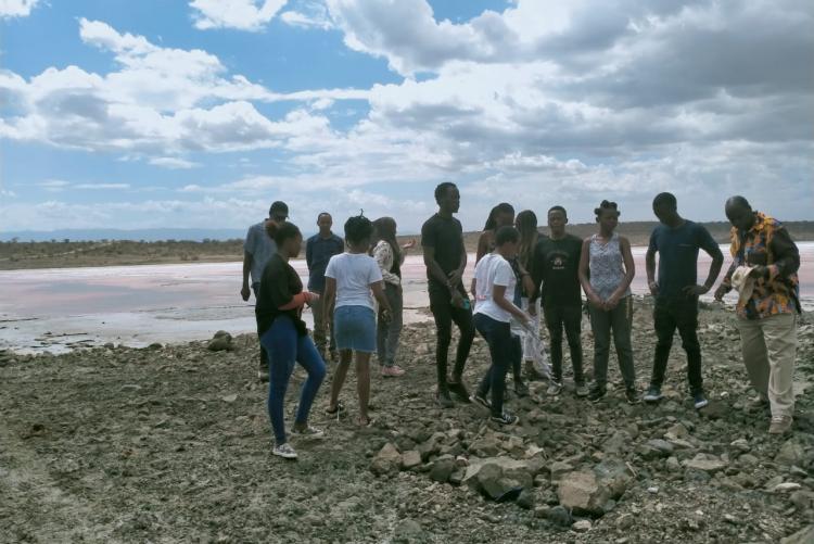Students at the site