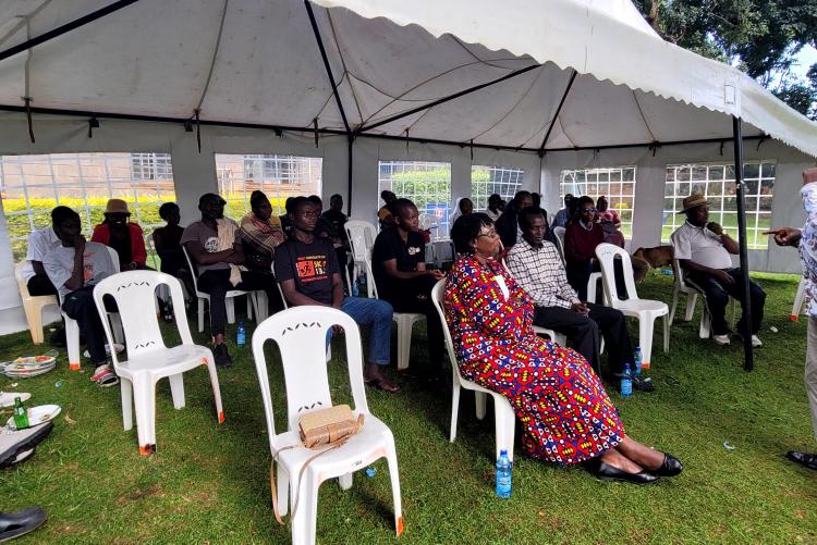 J. Ndutu addressing students 