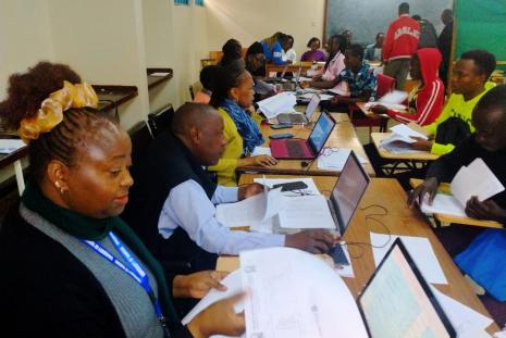 Ms Eddah Kangela (Admin, LARMAT & holding KCSE certificates) Registering 1st years 