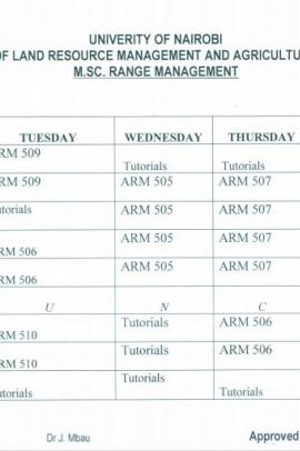 MSC Range Management timetables
