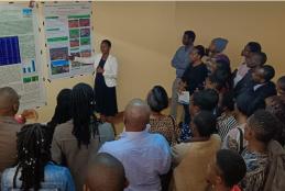 Mageret Nyaga presenting poster during the Agro-Conference 2023 at the University of Nairobi’s Faculty of Agriculture
